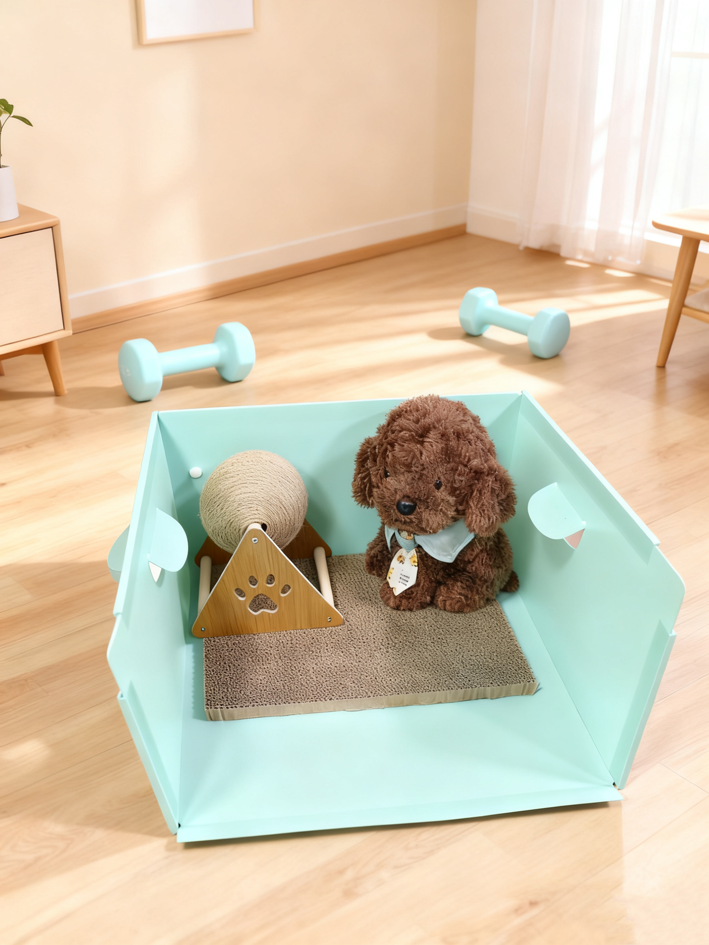 WOWSSPET Cat Gym Enclosure, Foldable Enclosure for Scratching Post