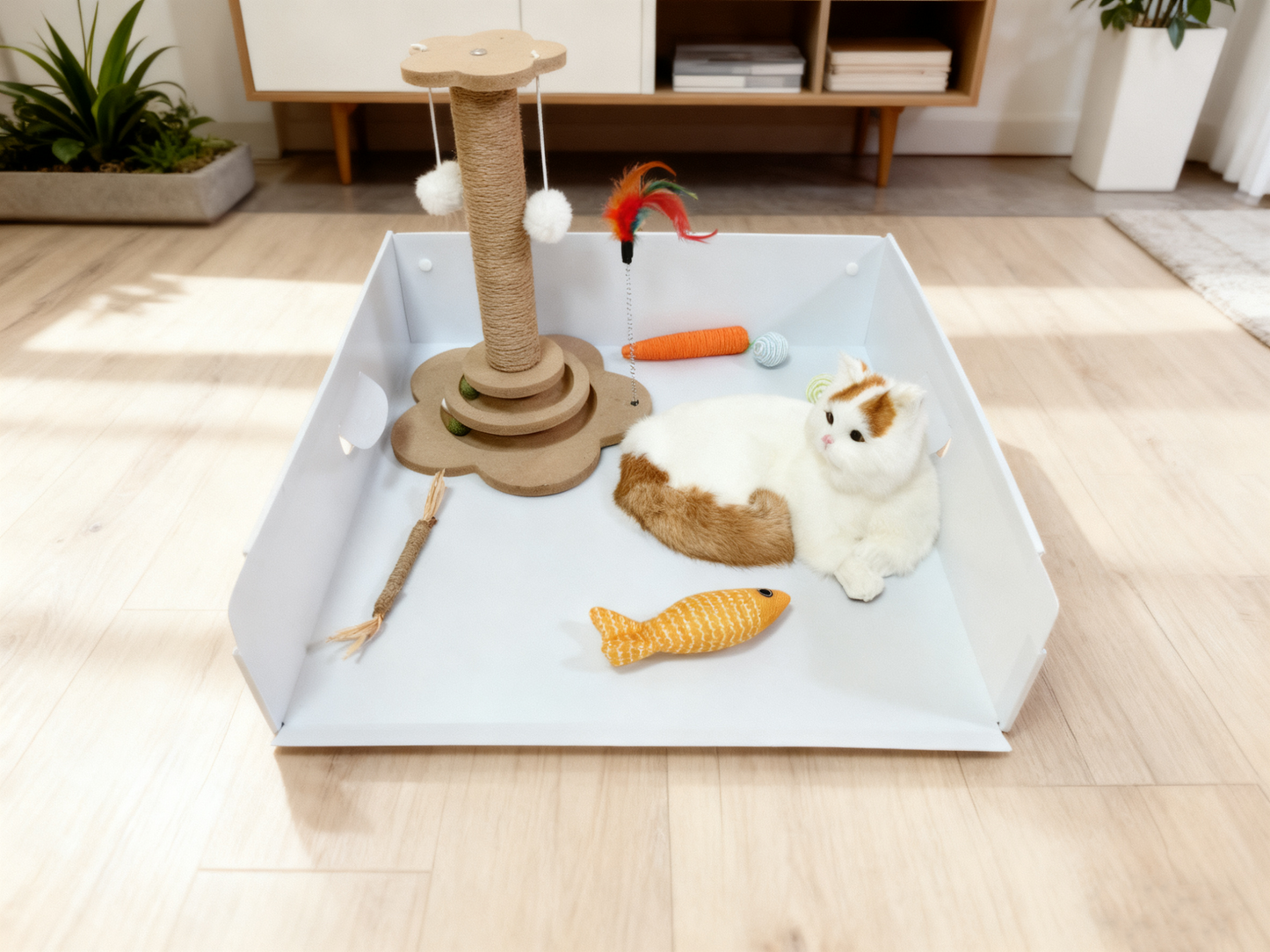 WOWSSPET Transparent Pet Enclosure Walls, PP Plastic Panels for Cat Activity Zone & Toy Corral