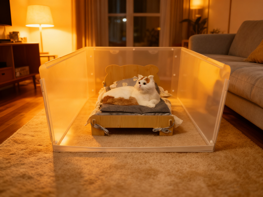 WOWSSPET Pet Enclosure PP Panels, Transparent Shields for Cat Room Divider & Puppy Den