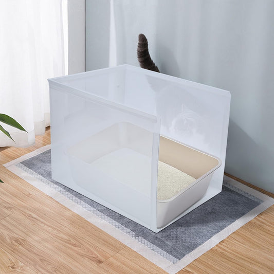 Cat Litter Box Enclosure, Pee Shields High Side Litter Box Enclosure, Cat Litter Box Splash Guard, Box Enclosure with Shield (Without Pan)